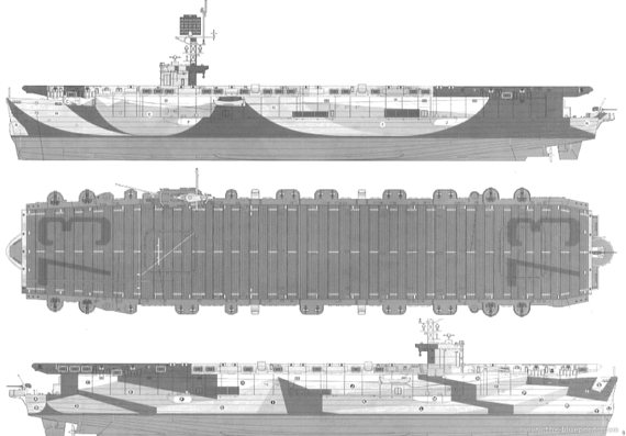 Авианосец USS CVE-73 Gambier Bay [Escort Carrier] - чертежи, габариты, рисунки